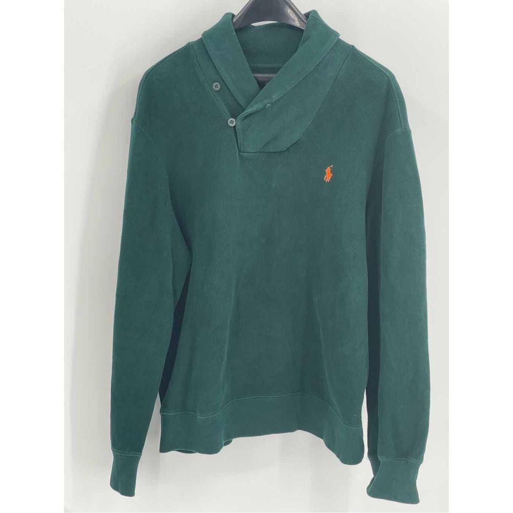 Polo Ralph Lauren Sweater Shawl Collar Men's Size XL Green‎ Orange Corduroy